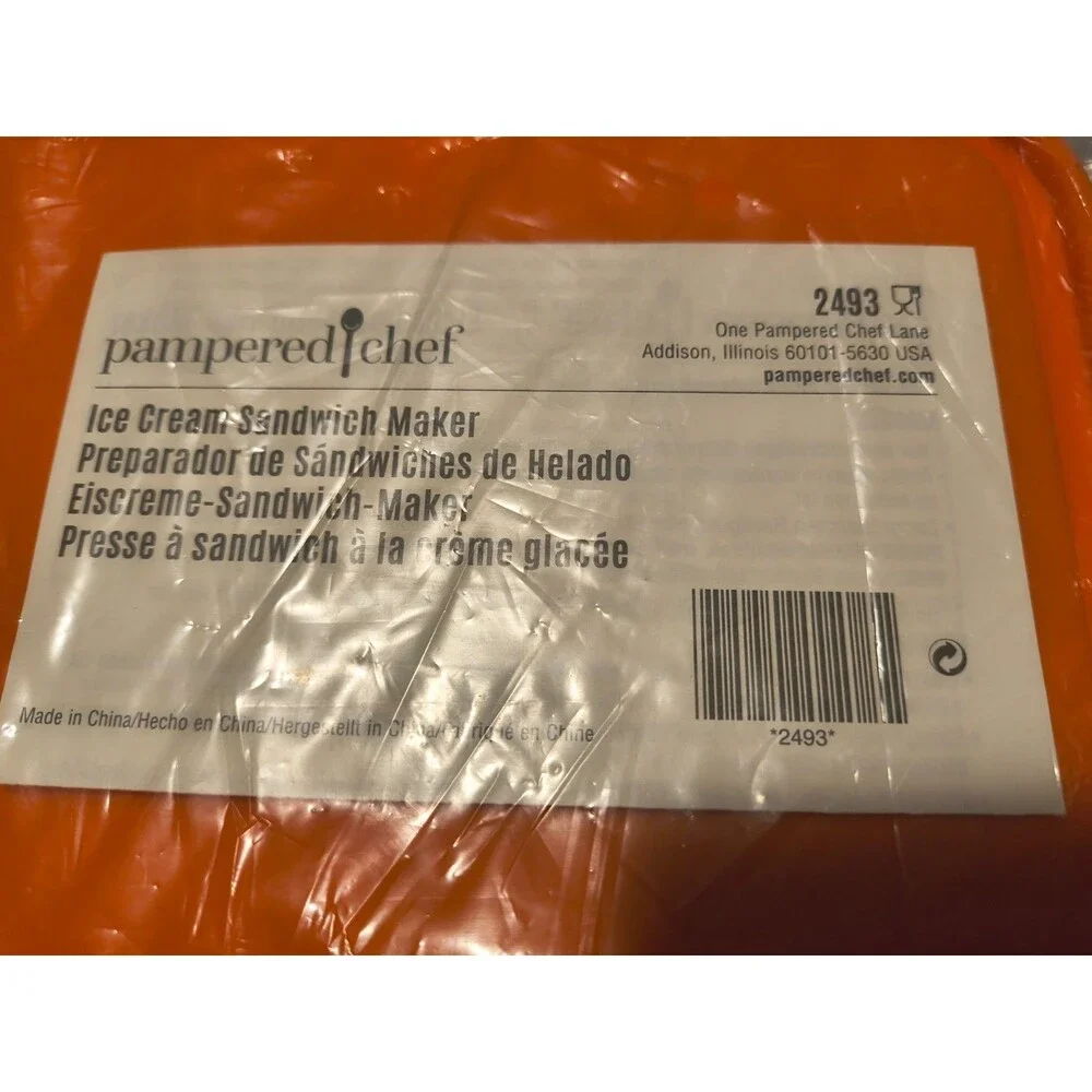Pampered Chef Ice Cream Sandwhich Maker # 2493 Silicone Mold New in Package